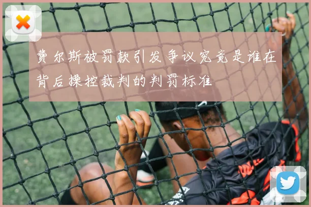 费尔斯被罚款引发争议究竟是谁在背后操控裁判的判罚标准